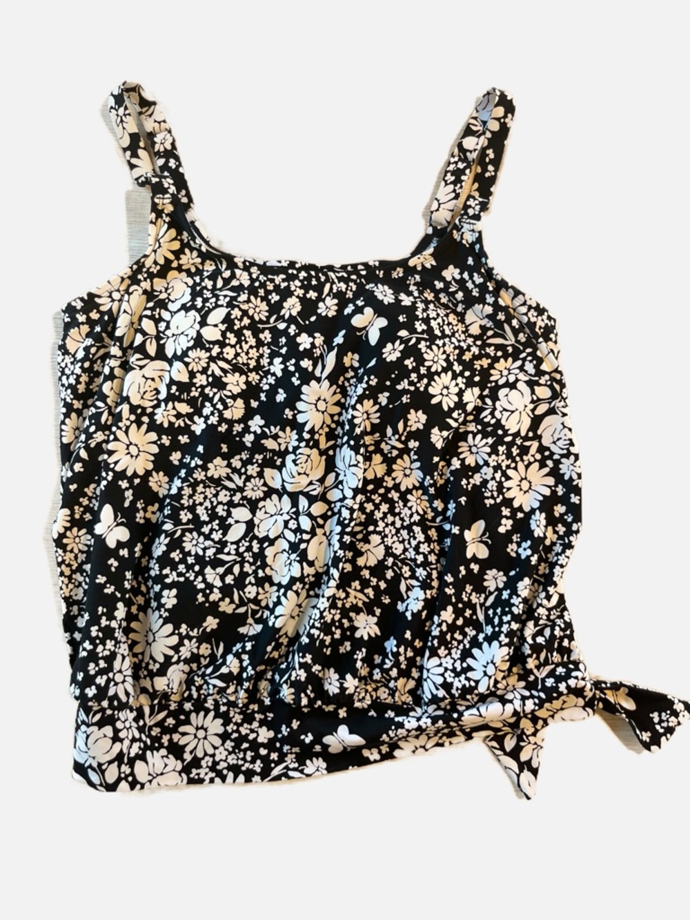 Beach House Woman’s Swimsuit Bathing Suit Blouson Tankini Top Floral Print 18W